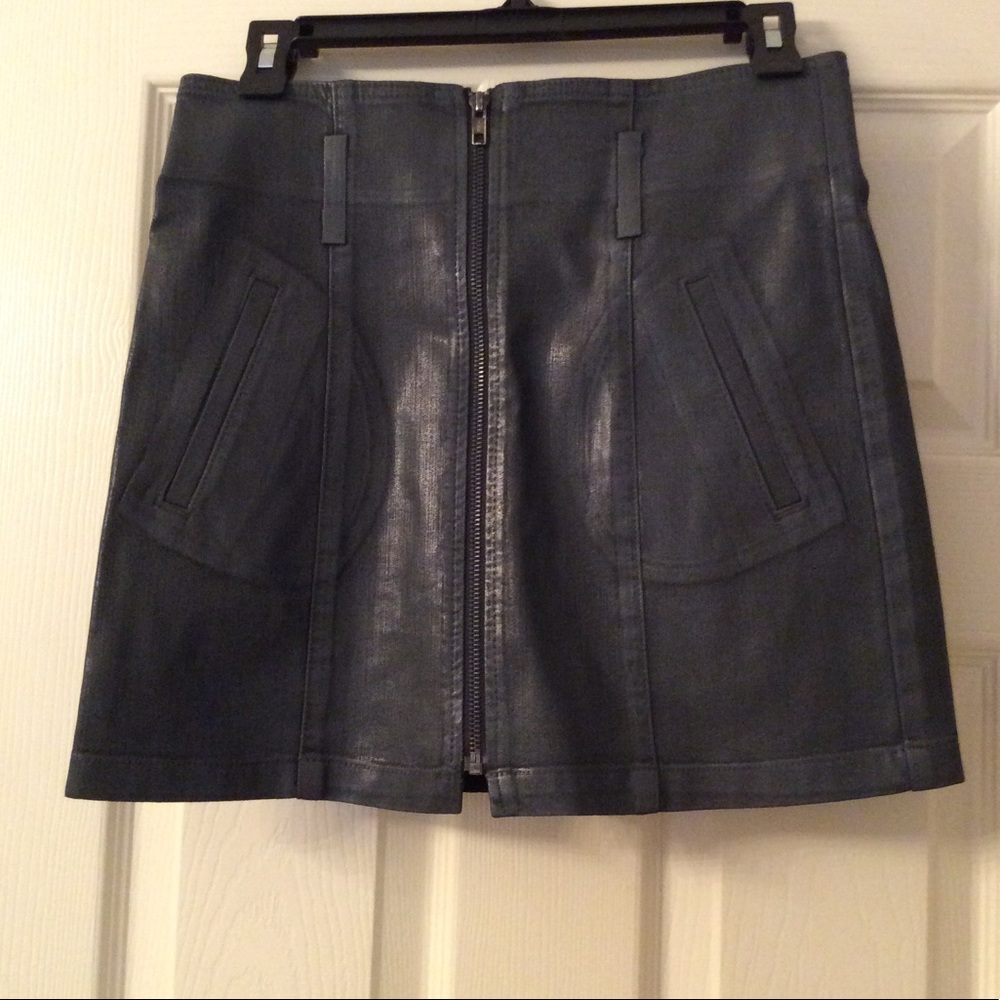 “NWT” LF Wax Coated Denim Skirt